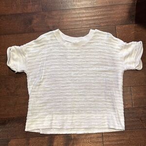 LOFT Cream Textured Knit Top